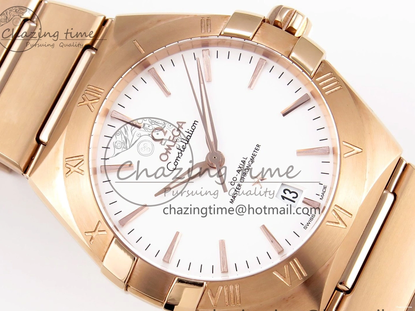 0202 DailyWear Constellation 39mm RG ASWF 1:1 Best Edition White Dial on RG Bracelet A 7781
